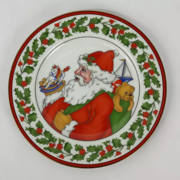1990's Fitz And Floyd Kris Kringle Porcelain Christmas Plate 7.5 Inch