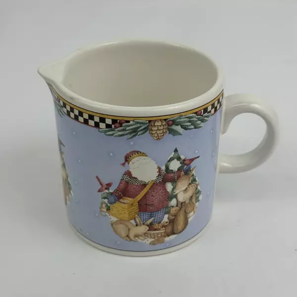  2001 Sakura Debbie Mumm Woodland Santa Creamer Cup Mug