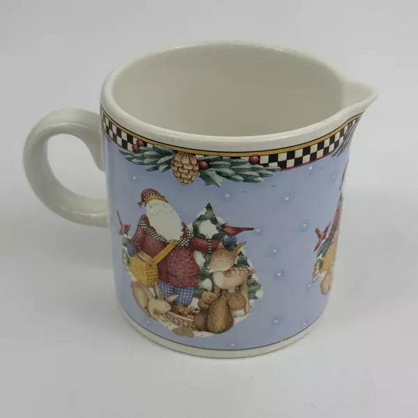  2001 Sakura Debbie Mumm Woodland Santa Creamer Cup Mug