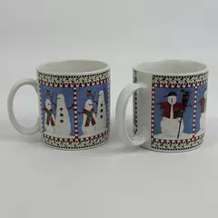 Set of Two Sakura Debbie Mumm Snowman Coffee Mugs
