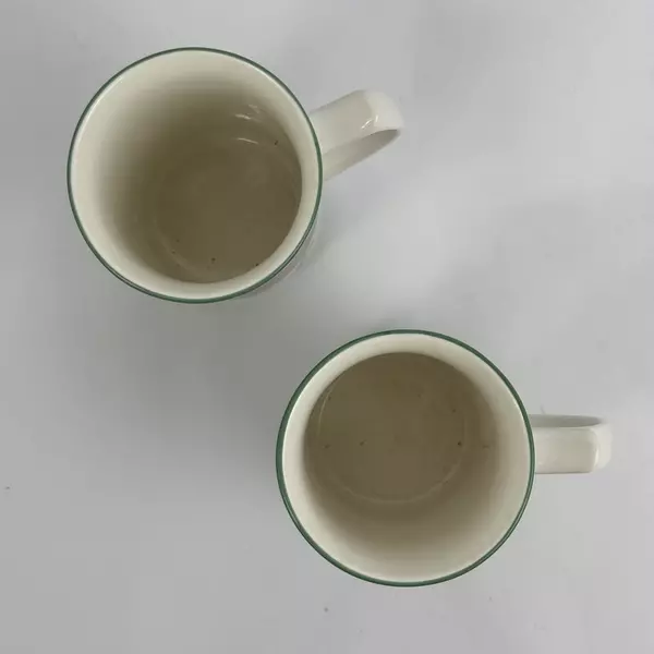 2 Mikasa Snow Buddies Snowman Holiday Mugs Tea Coffee Cocoa