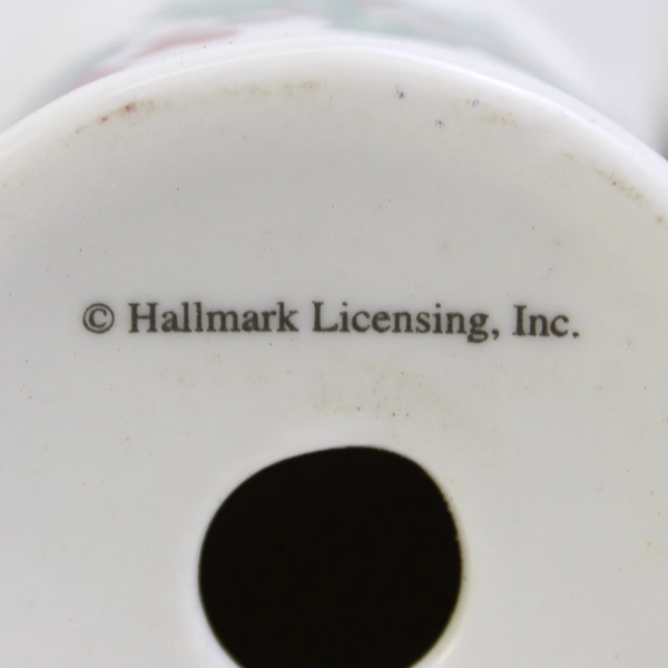 Hallmark Poinsettia & Holly Porcelain Salt & Pepper Shaker Set No Stoppers