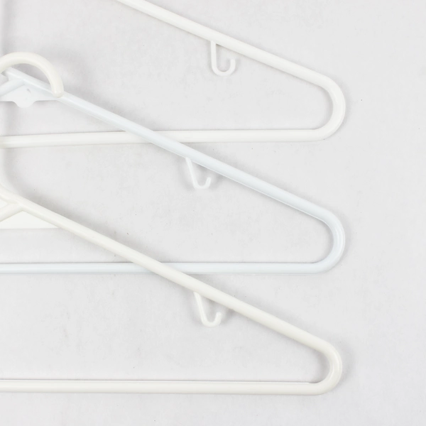 Lot of 10 White Plastic Tubular Clothes Hangers