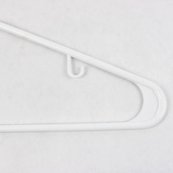 Lot of 10 White Plastic Tubular Clothes Hangers