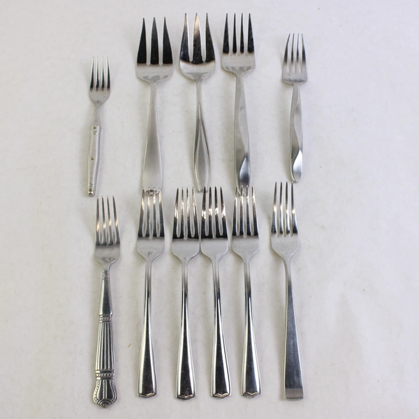 Lot of 11 Gorham Mismatched Flatware Stainless Steel Forks Various Types