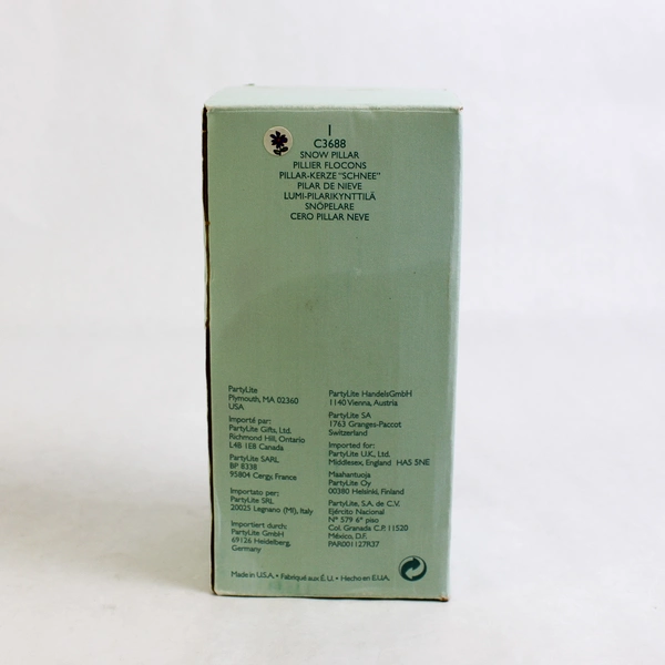 PartyLite C3688 Snowball Pillar Candle Textured White 6" Tall 3" Diameter