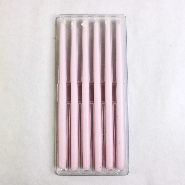 Set of 6 PartyLite D1097 Pink Rose Color Slim Taper Candles 10"/25 Cm Tall