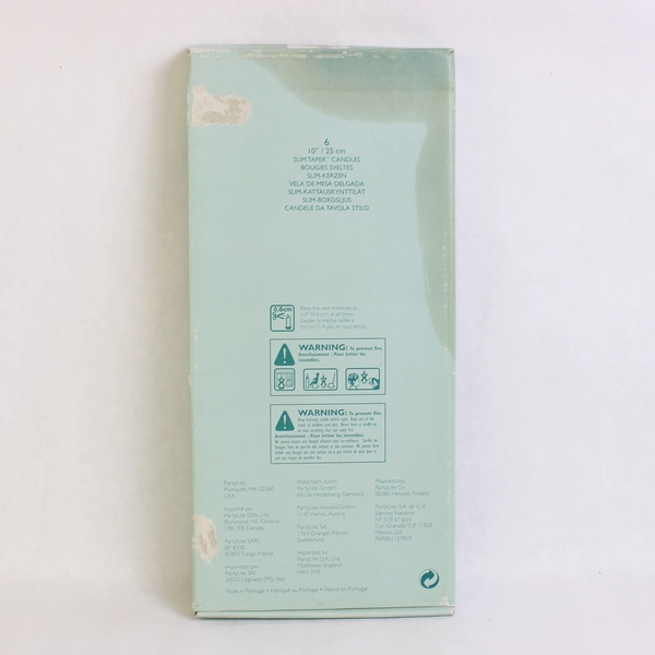 Set of 6 PartyLite D1097 Pink Rose Color Slim Taper Candles 10"/25 Cm Tall