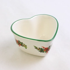 Pfaltzgraff Christmas Heritage Pattern Heart Shaped Custard Cup Dish 2.5" Tall