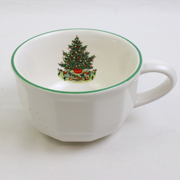 Lot Of 4 Pfaltzgraff Christmas Heritage Pattern Flat Cup Handled Mug 2.75" Tall