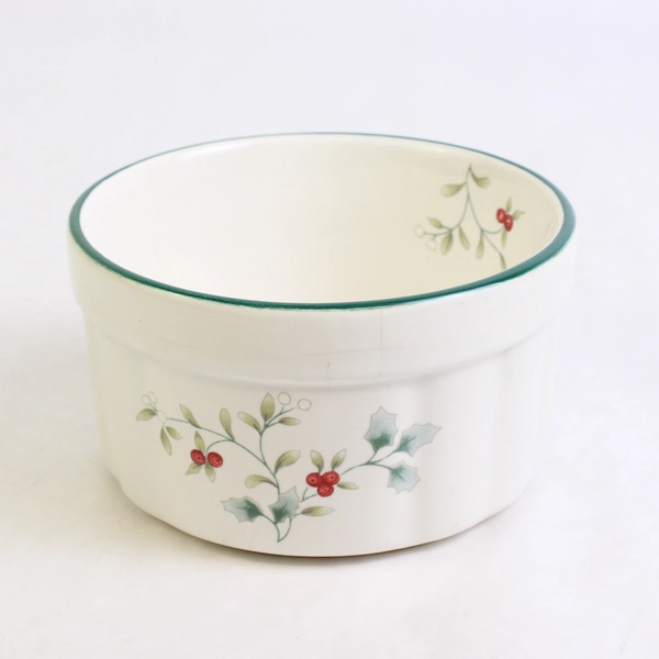 Pfaltzgraff Winterberry Pattern Ceramic Ramekin Dish 2.75" Tall 4.5" Diameter