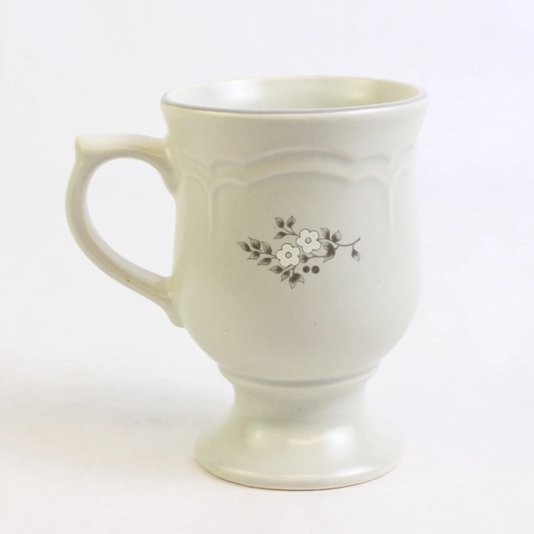 Pfaltzgraff Heirloom Pattern Pedestal Mug/Cup Ceramic Green 4.75" Tall