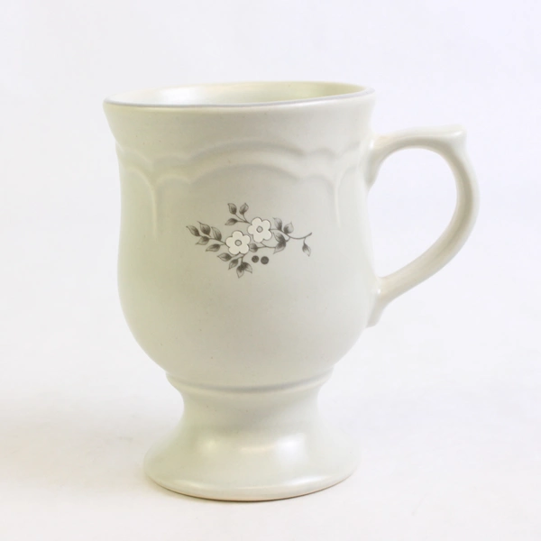 Pfaltzgraff Heirloom Pattern Pedestal Mug/Cup Ceramic Green 4.75" Tall