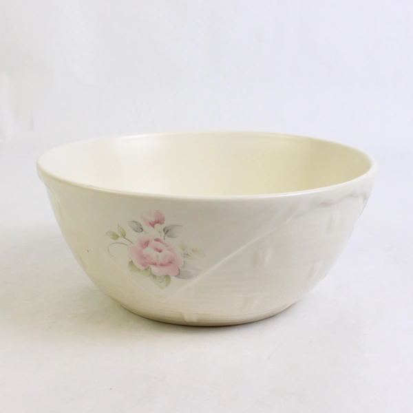 Pfaltzgraff Tea Rose Pattern Basket Bowl Ceramic 3.25" Tall 7.5" Diameter