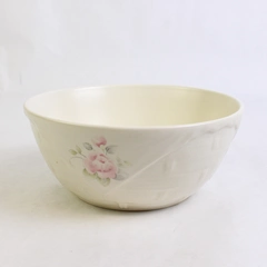 Pfaltzgraff Tea Rose Pattern Basket Bowl Ceramic 3.25" Tall 7.5" Diameter