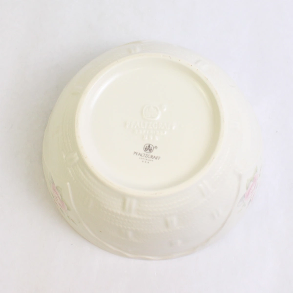 Pfaltzgraff Tea Rose Pattern Basket Bowl Ceramic 3.25" Tall 7.5" Diameter