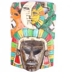 Exotic Wood Hand Carved Tribal Warrior Mask Wall Hang Garden Art Display Unique