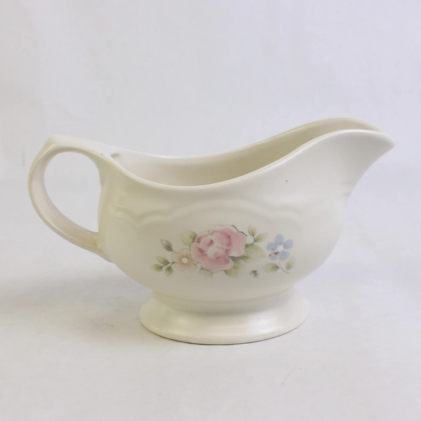 Pfaltzgraff Tea Rose Pattern Gravy Boat Ceramic 4.25" Tall