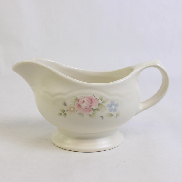 Pfaltzgraff Tea Rose Pattern Gravy Boat Ceramic 4.25" Tall