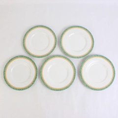 Lot Of 5 Pfaltzgraff French Quarter Stoneware Flat Cup Saucer 6.5" Diameter