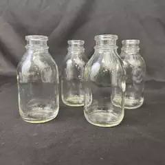 Lot of 4 Clear Glass Apothecary Bottles 4 inch No Lids or Stoppers DIY Vases