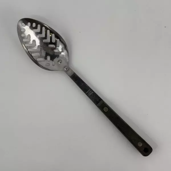 Vintage Maid Of Honor Stainless Slotted Serving Spoon 11.5” Two Tang Handle