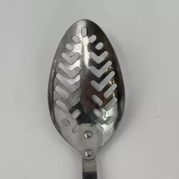 Vintage Maid Of Honor Stainless Slotted Serving Spoon 11.5” Two Tang Handle