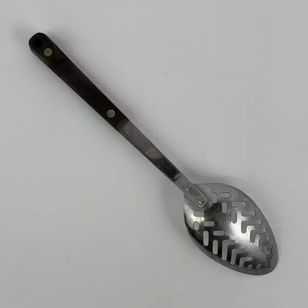 Vintage Maid Of Honor Stainless Slotted Serving Spoon 11.5” Two Tang Handle