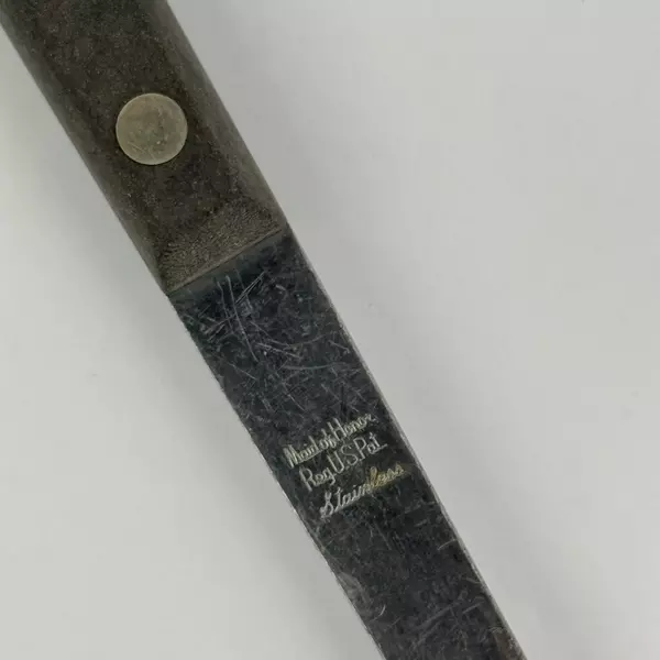 Vintage Maid Of Honor Stainless Slotted Serving Spoon 11.5” Two Tang Handle