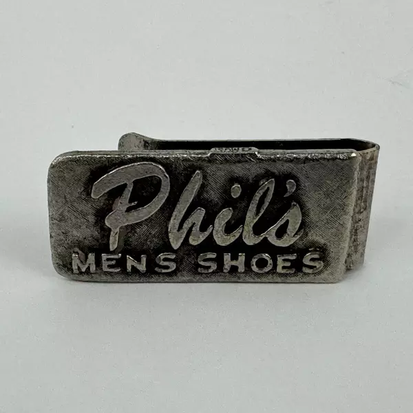 Vintage Metal Money Clip Advertising Phil's Men's Shoes