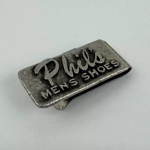 Vintage Metal Money Clip Advertising Phil's Men's Shoes