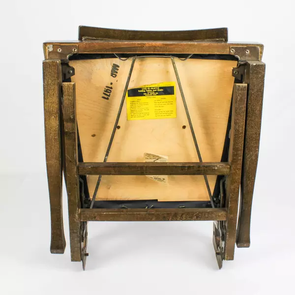 Lorraine Manufacturing Leg-O-Matic Mid Century Black Upholstered Chair