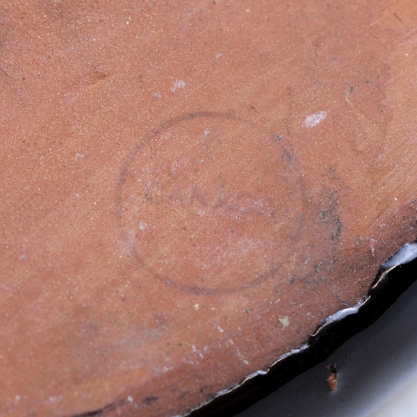 Canoe Dip Dish 7" Redware Pottery White Brown Glaze Serving Bowl