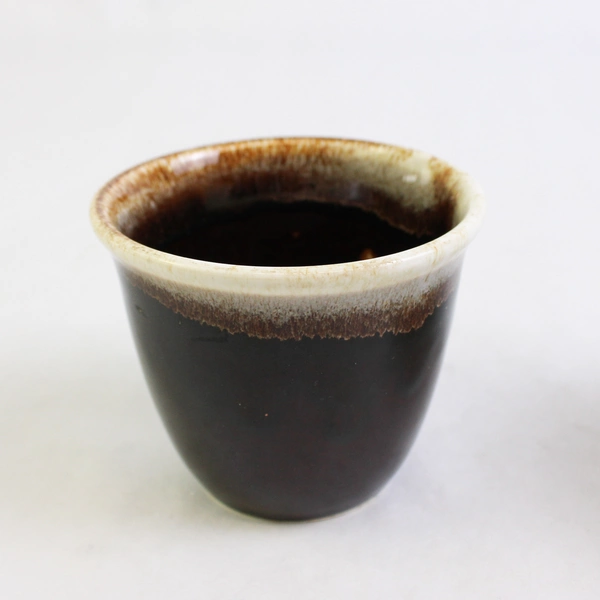 Lot of 2 Pfaltzgraff Gourmet Custard Cups Gourmet Brown Drip Glaze 