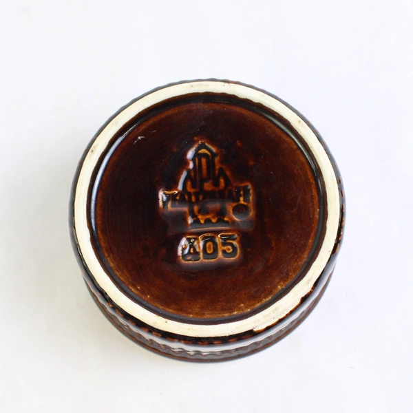 Vintage Pfaltzgraff Gourmet Brown Individual Souffle Dish Drip Glaze