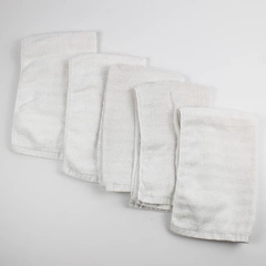 Lot of 5 Mainstays Terry Cotton Wash Cloth Hand Towel Ribbed White 16Wx26L