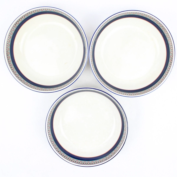 Set of 3 Finlandia by Sango Bowls 6.5" Diameter Geometric Design