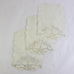 Lot of 3 Vintage Floral Cutwork Lace Doilies FLAWED