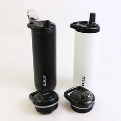 Set Of 6 Zulu 2 24oz Stainless Steel Water Bottles W/ 4 Lids