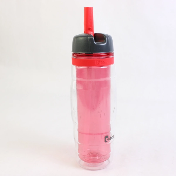 Lot Of 2 Bubba Raptor Clear Plastic Water Bottles 24 Oz Gray & 16 Oz Pink