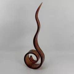 Murano Style Hand Blown Abstract Art Glass Sculpture 22.75 Inch Red And Gold