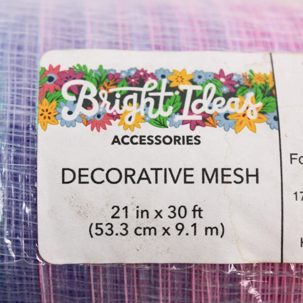 Jo-Ann Bright Ideas Accessories Decorative Mesh 21" x 30' Pink/Purple/Blue 2019