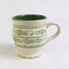 Pfaltzgraff The Circle Of Kindness Pattern Ceramic Mug Green/White 4" Tall