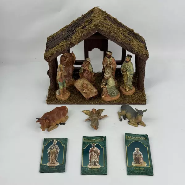 1998 Autom 13 Piece Di Giovanni Nativity Set Creche And Figures