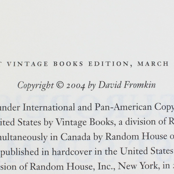 Europe's Last Summer By David Fromkin 2005 Vintage Books Paperback