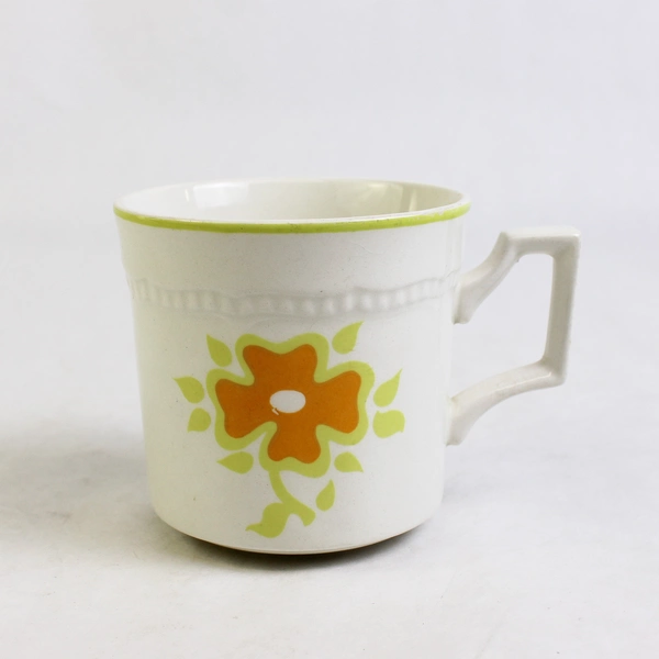 Kensington Staffords Piccadilly Stoneware Pattern Flat Cup Mug 3" Tall Ceramic