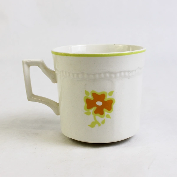 Kensington Staffords Piccadilly Stoneware Pattern Flat Cup Mug 3" Tall Ceramic