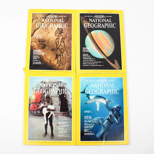Vintage 1981 Complete National Geographic Magazine Set Missing One Map Insert