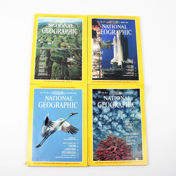 Vintage 1981 Complete National Geographic Magazine Set Missing One Map Insert