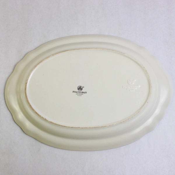 Pfaltzgraff Tea Rose Stoneware Pattern Oval Serving Platter 14.75" Long